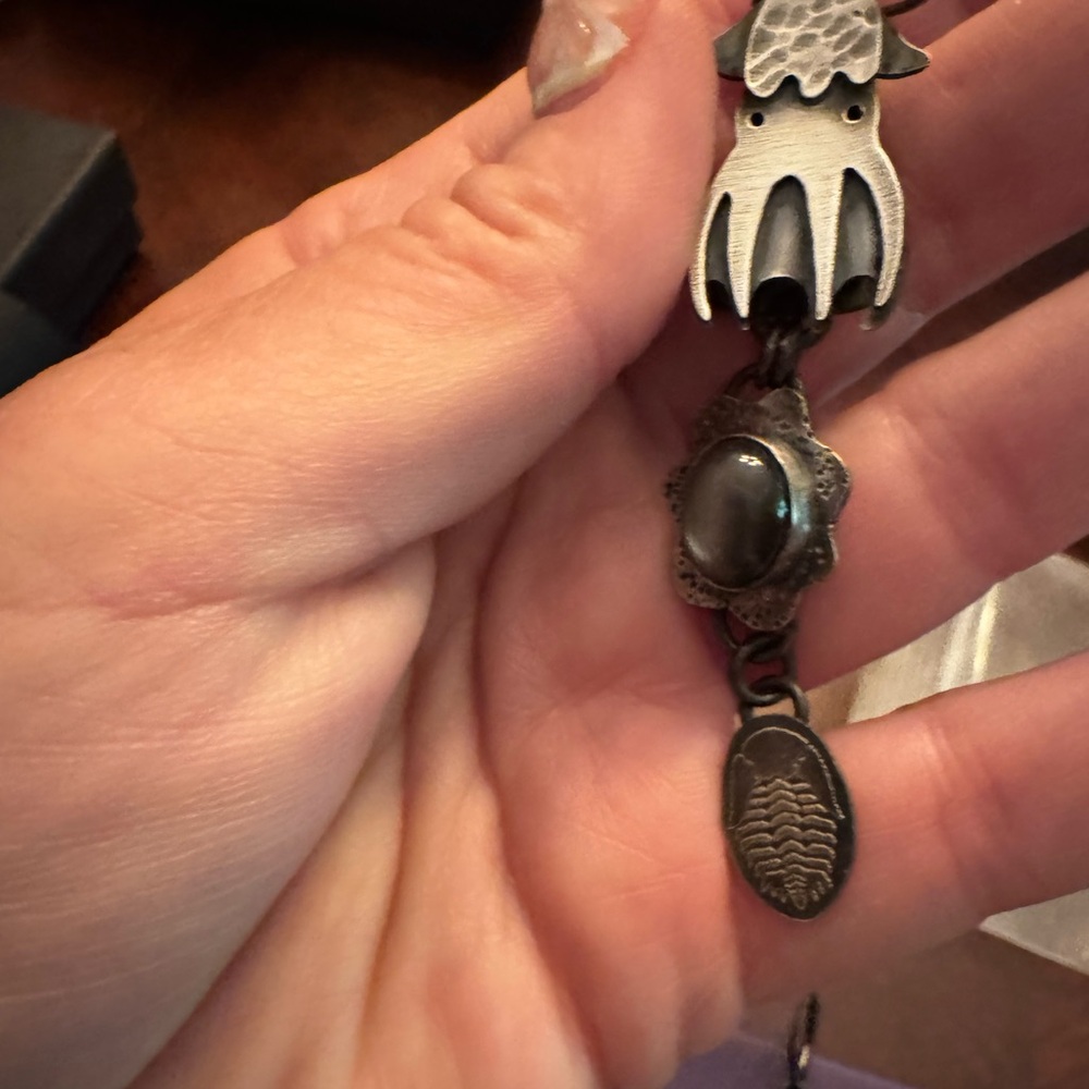 Sterling Silver Vampire Squid Dangle Earrings - image 4